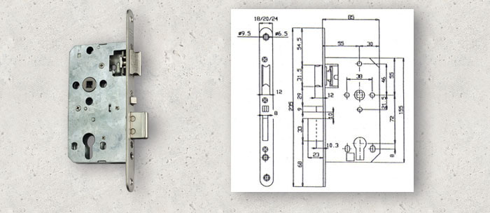 Einsteckschloss mit Panikfunktion